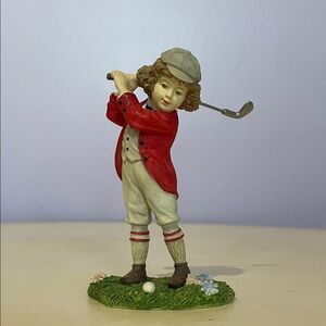 Vintage Style Golfing Boy Figurine